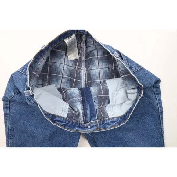 Vintage Y2K 2004 Carhartt Mens 38x34 Faded Spell Out Flannel Lined Denim Jeans